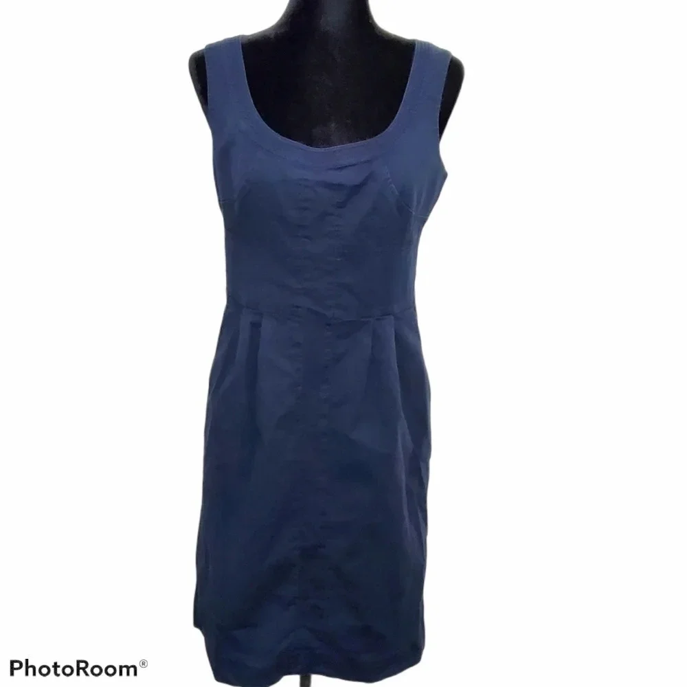 Tory Burch Leena tie Dress Normandy Blue size 8